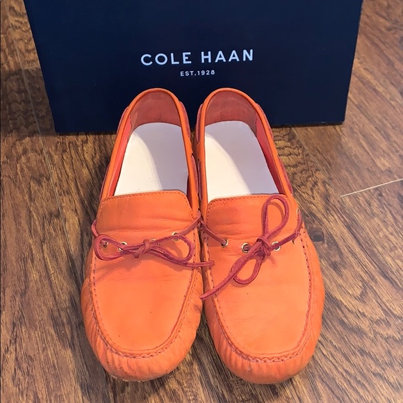 Men’s Cole Haan Orange Driving Loafer Shoes Sz 11B - Picture 3 of 6